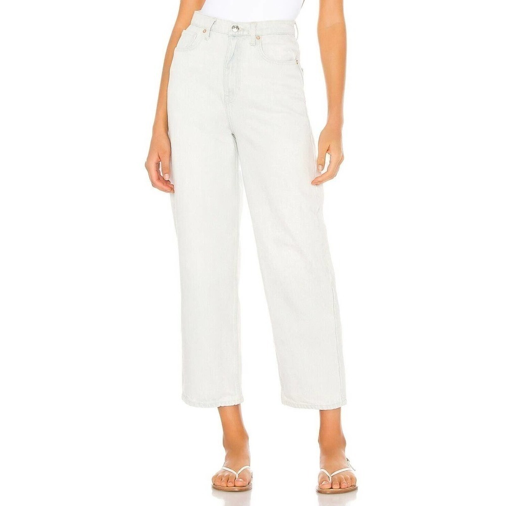 Free People We The Free Tapered Baggy Jeans‎ Light Wash High Rise 30